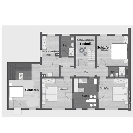 4 Bedrooms, 2 Bathrooms, Kitchen, Terrace - 10 Min To Fairground 公寓 杜塞尔多夫